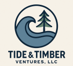 Wave and tree emblem logo for Tide & Timber Ventures LLC